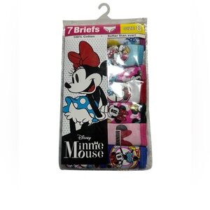 NWT Disney Girls' Toddler. Disney Minnie Mouse 7 Briefs Size 8